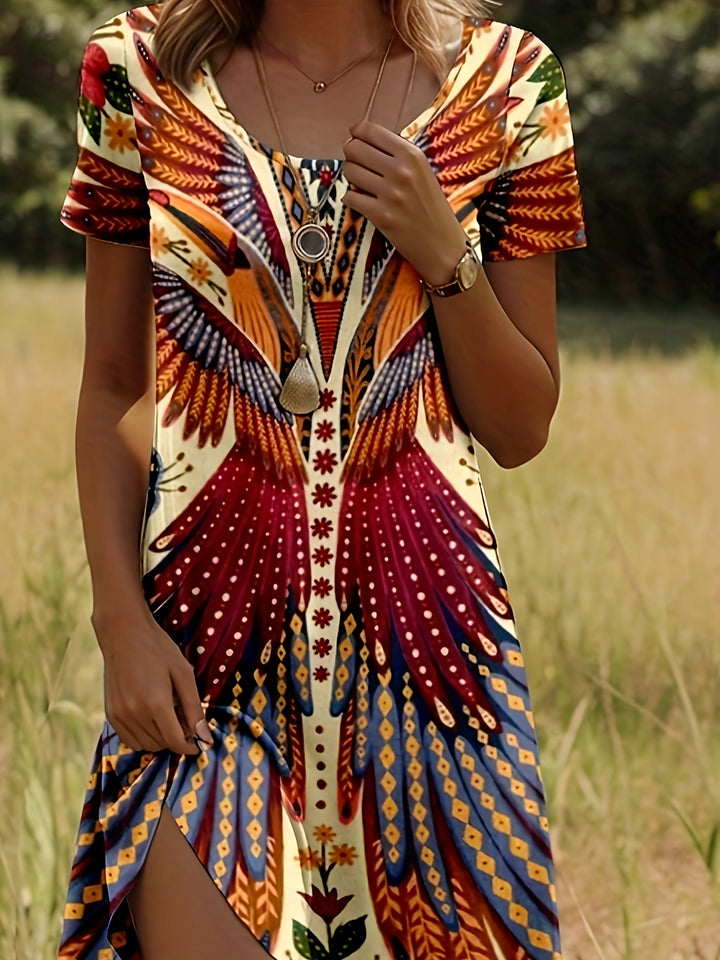 Willa | Bohemian Print A-Line Dress