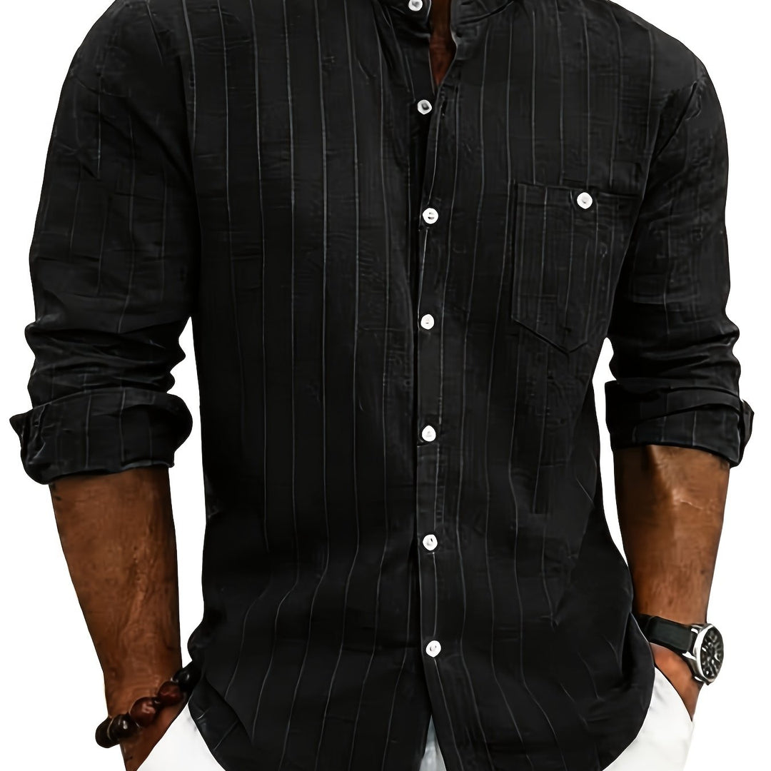 Wesley | Refined Striped Long-Sleeve Shirt