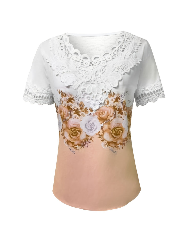 Marguerite | Lace-Trimmed Floral Top
