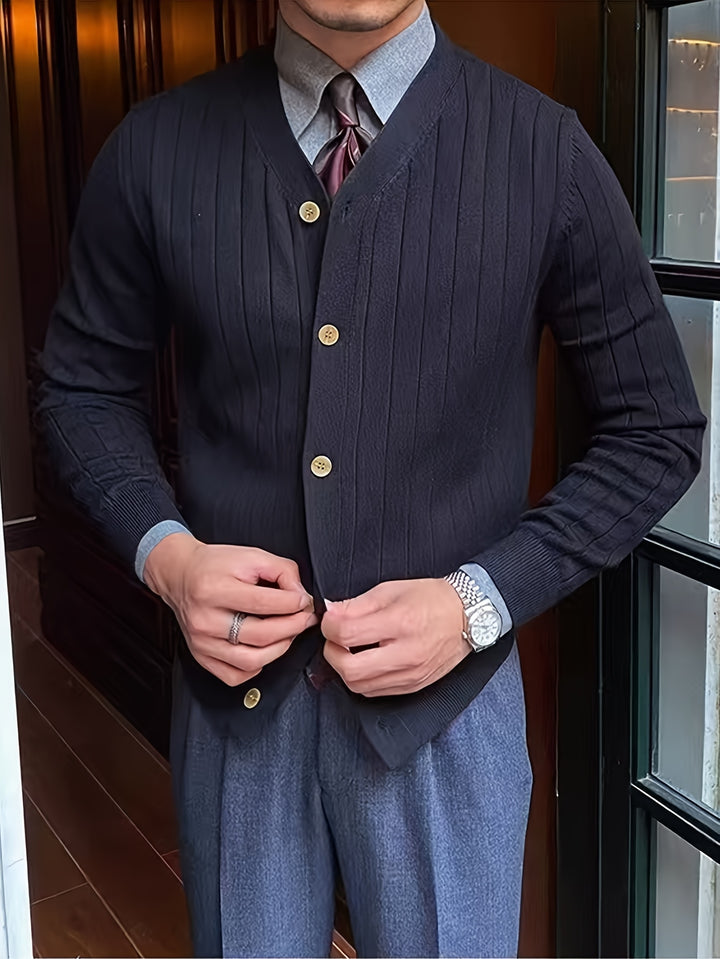 Alistair | Ribbed Button-Up Cardigan