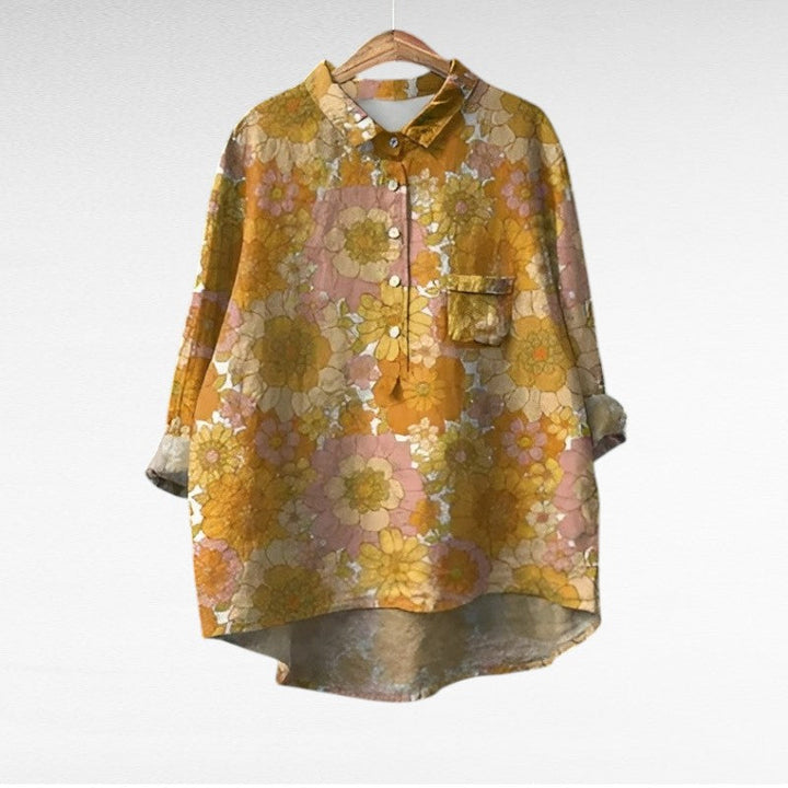 Adira | Classic Floral Pocket Blouse