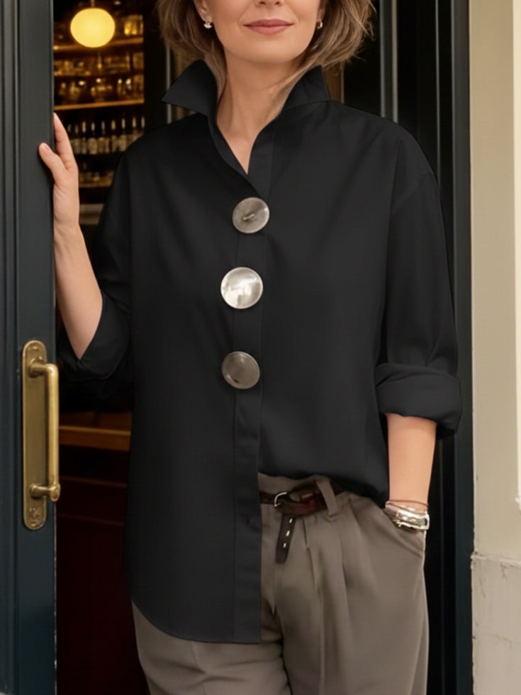Keira | Stylish Big Button Collar Blouse