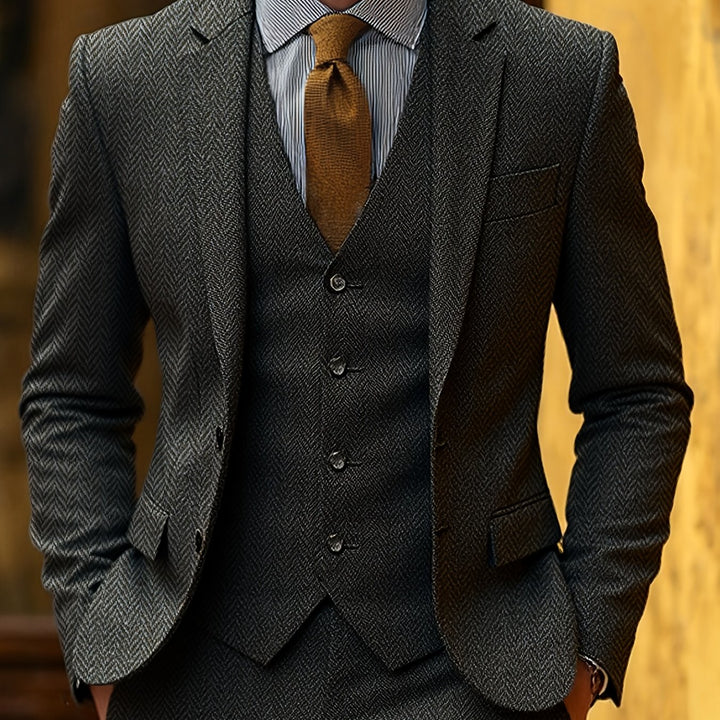 Winston | Herringbone Three-Piece Suit