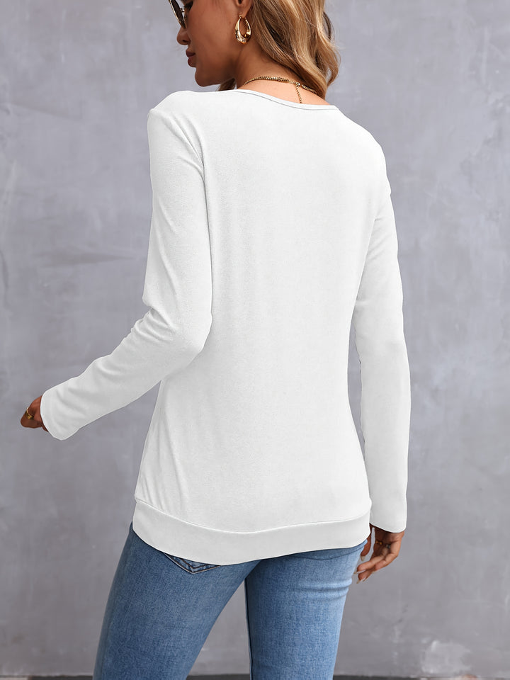 Nancy | Side-Button Long Sleeve Top