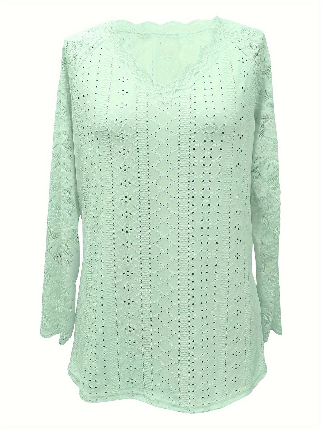 Rosetta | Lace-Sleeve Tie-Neck Top