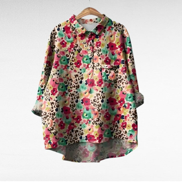 Adira | Classic Floral Pocket Blouse