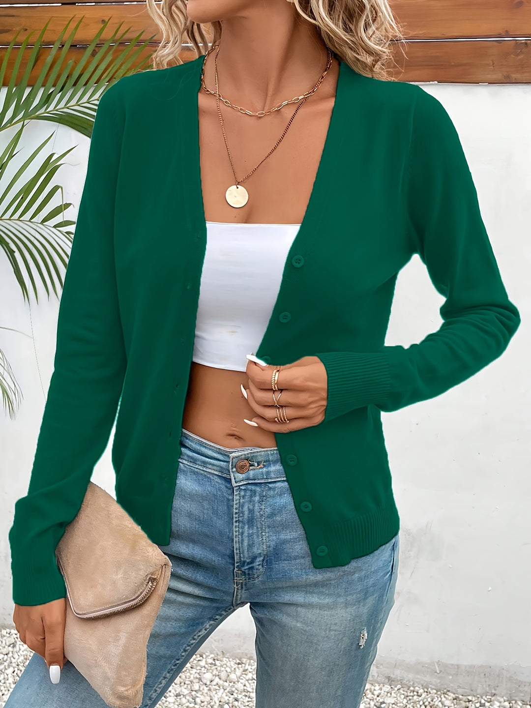 Annabel | Button-Front V-Neck Cardigan