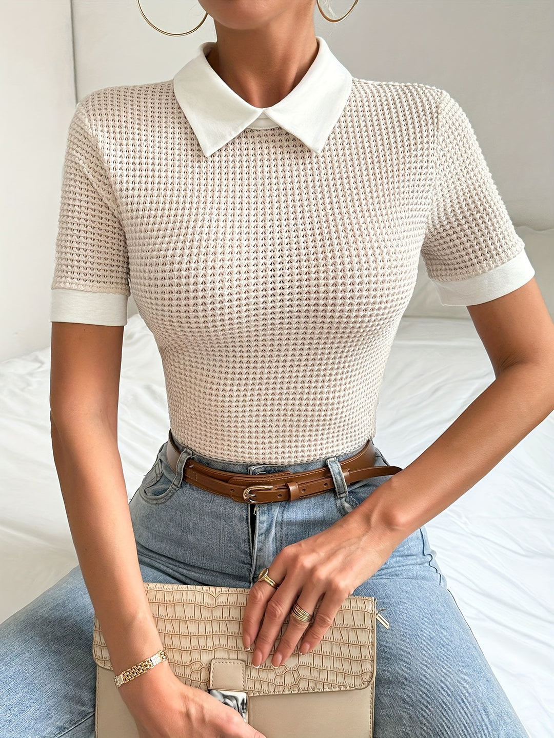 Tessa | Contrast Collar Top