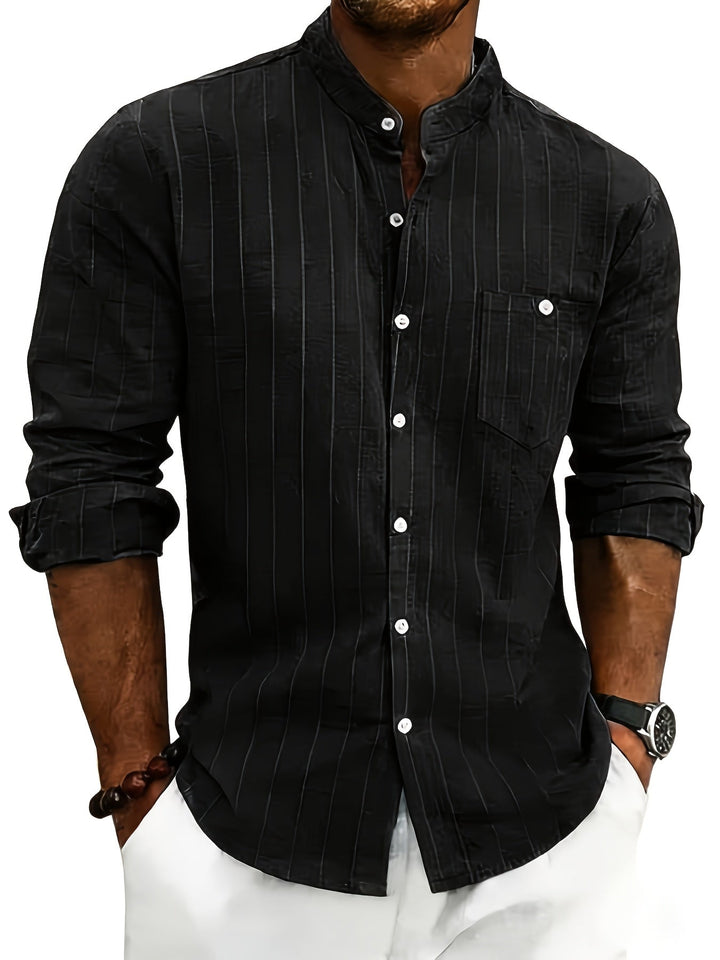 Wesley | Refined Striped Long-Sleeve Shirt