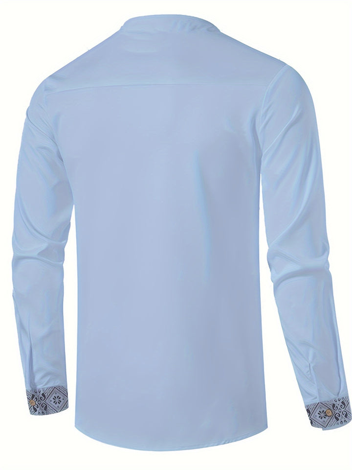 Dorian | Patterned Stand-Collar Shirt