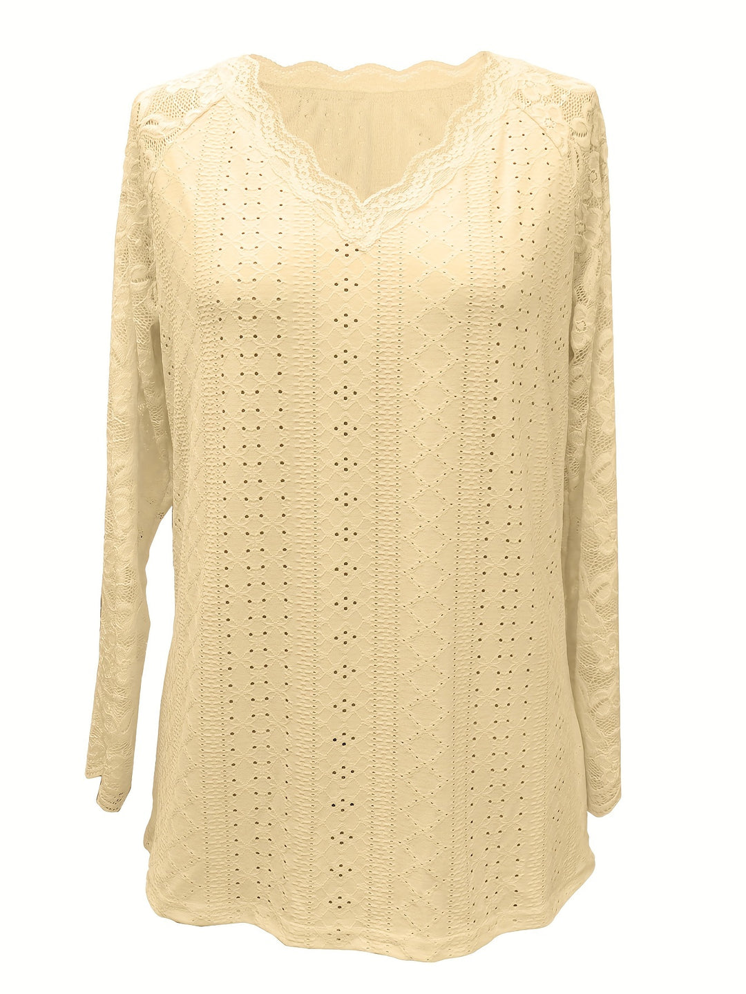 Rosetta | Lace-Sleeve Tie-Neck Top