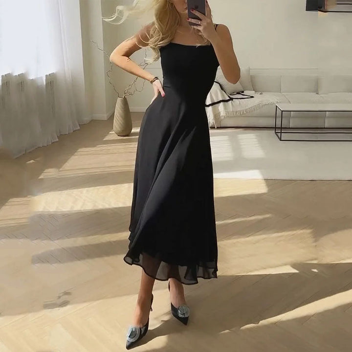 Hannah | Elegant Sleeveless Square Midi Dress