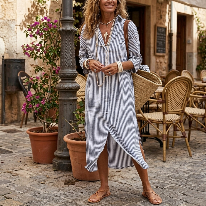 Juliet | Relaxed Striped Shirt Dress