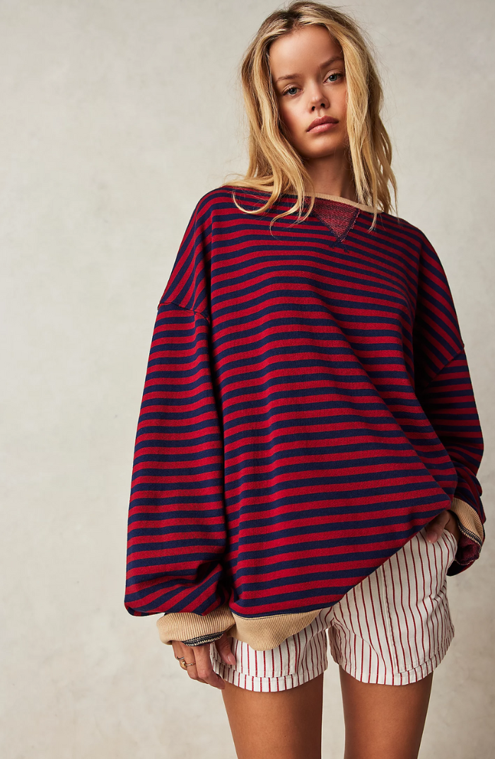 Rosemary | Striped Round-Neck Sweatshirt