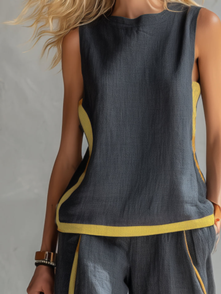 Ivy | Elegant Sleeveless and Wide Trouser Set
