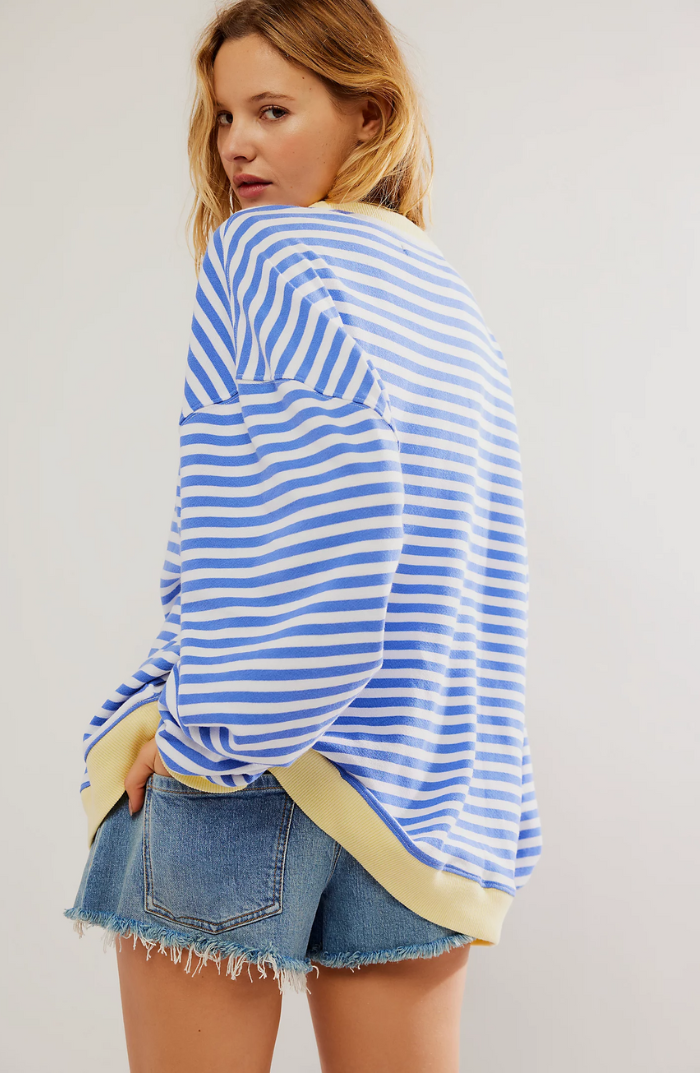 Rosemary | Striped Round-Neck Sweatshirt