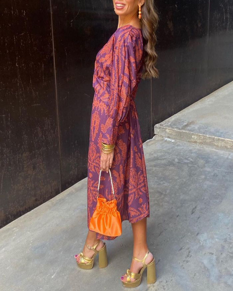 Jasmine | Elegant Long Sleeve A-Line Maxi Dress