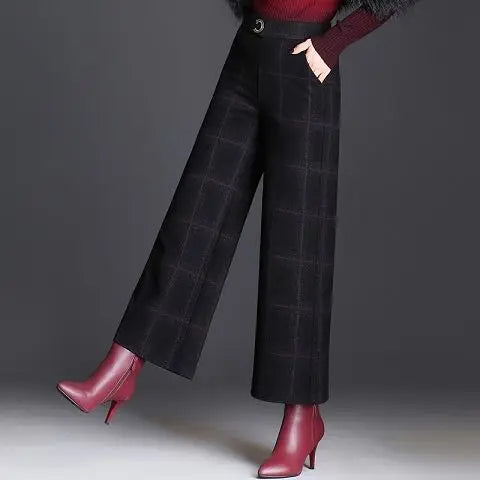 Jenny | Checked Wide-Leg Trousers