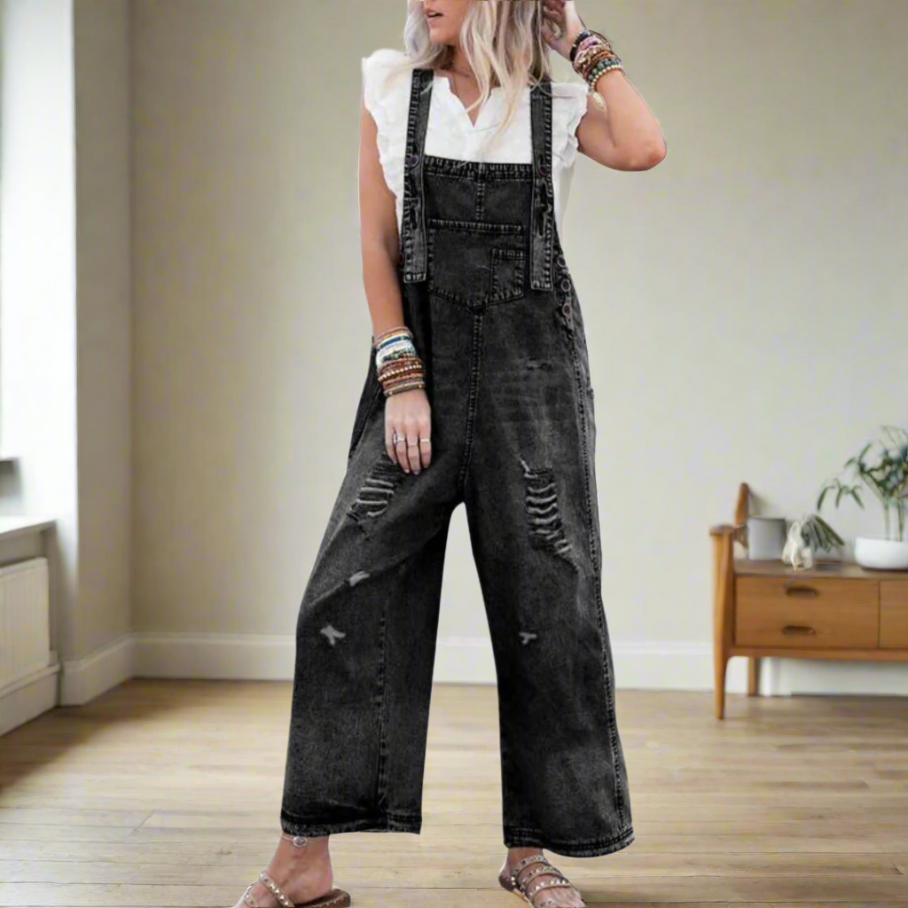 Heidi | Premium Vintage Style Plain Jumpsuit