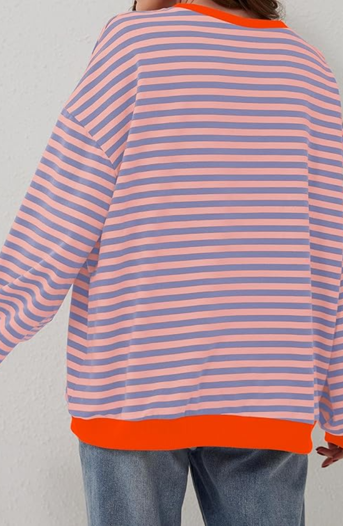 Rosemary | Striped Round-Neck Sweatshirt