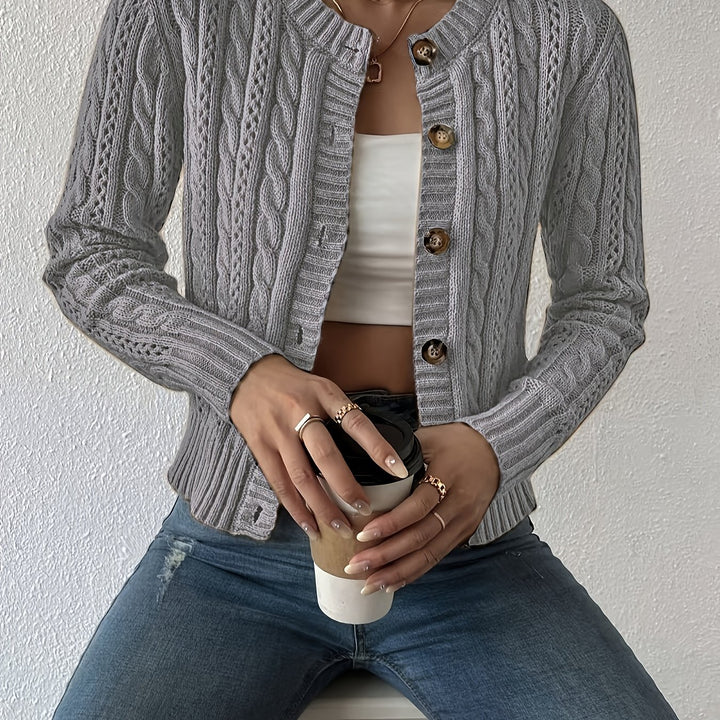 Maren | Textured Cable-Knit Cardigan