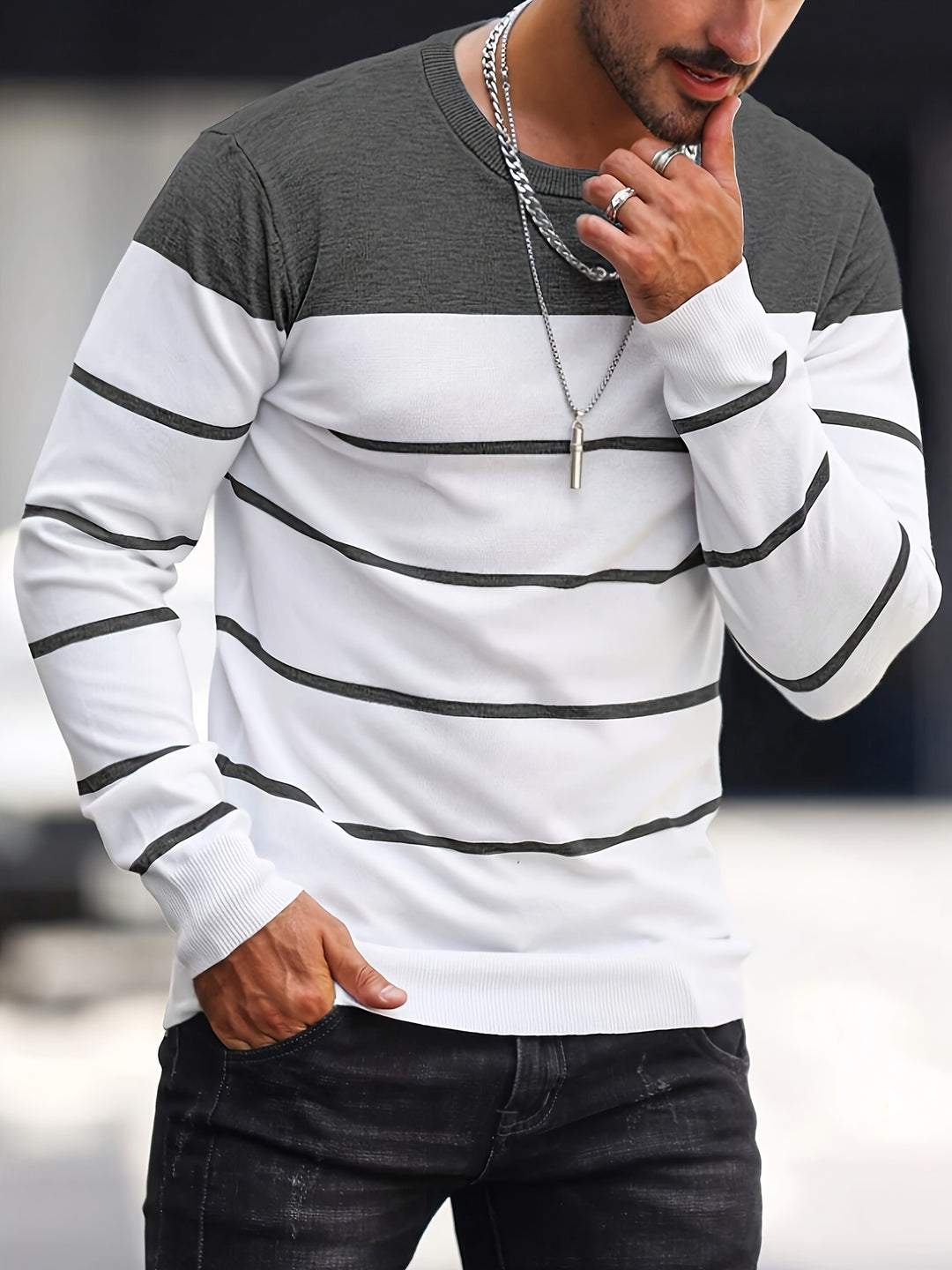 Rory | Colour-Block Striped Pullover
