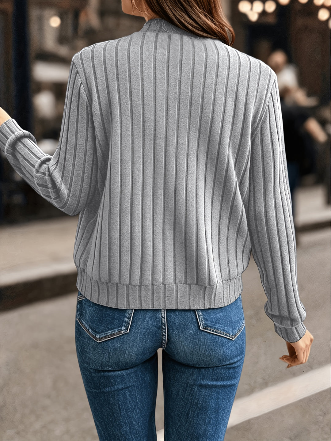 Sloane | Refined Ribbed Zip-Up Jacket