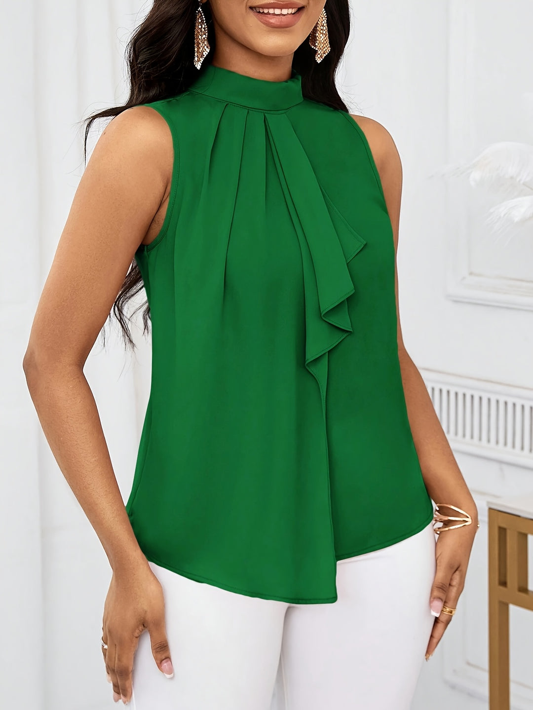 Willa | Bow-Neck Sleeveless Blouse