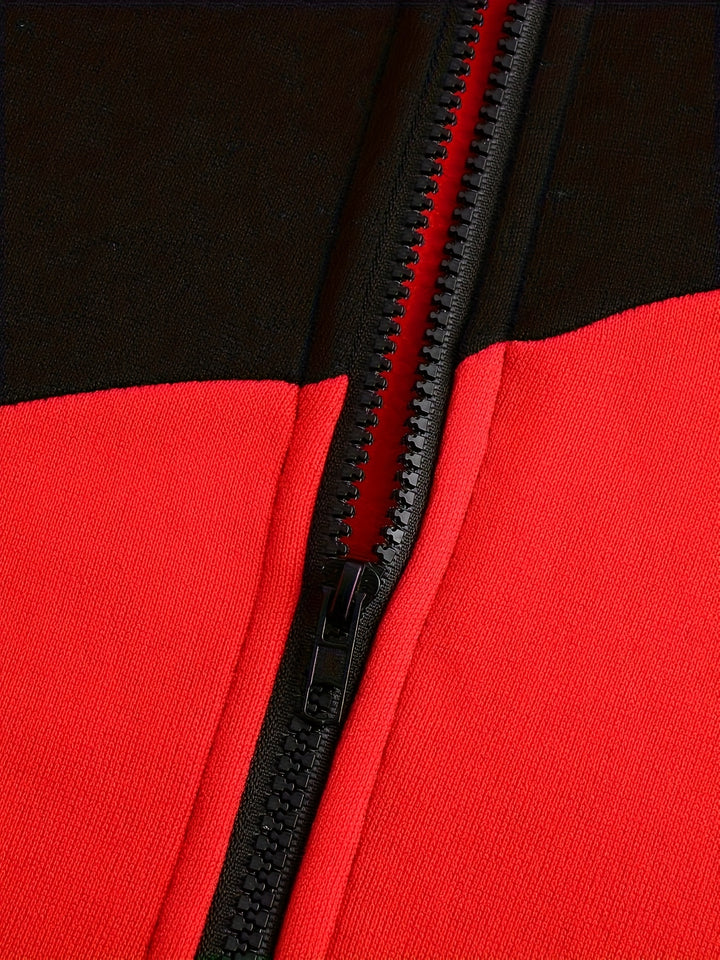 Xavier | Colour Block Zip-Up Hooded Jacket