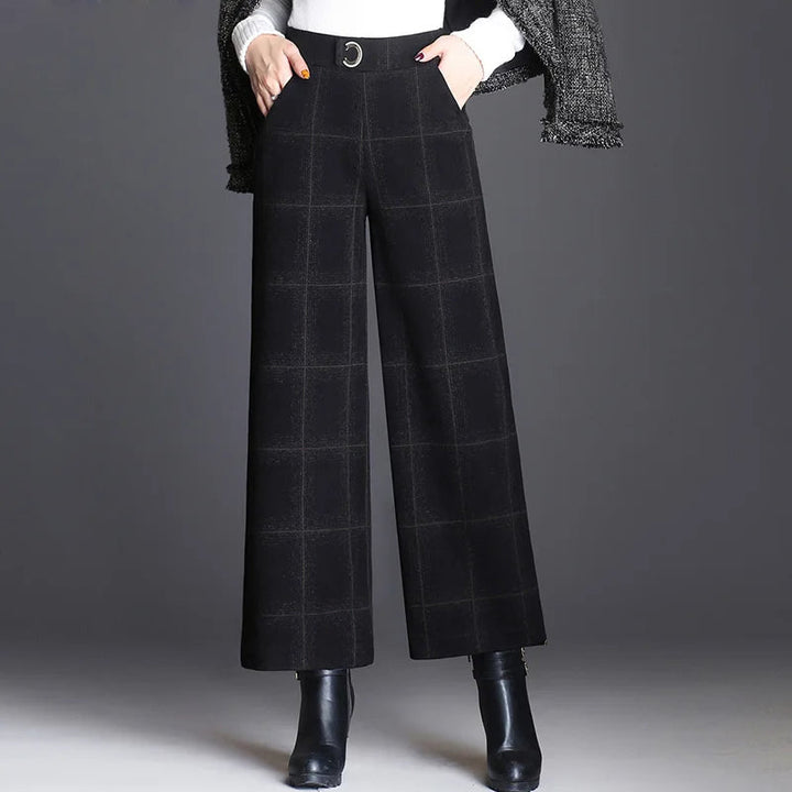 Jenny | Checked Wide-Leg Trousers