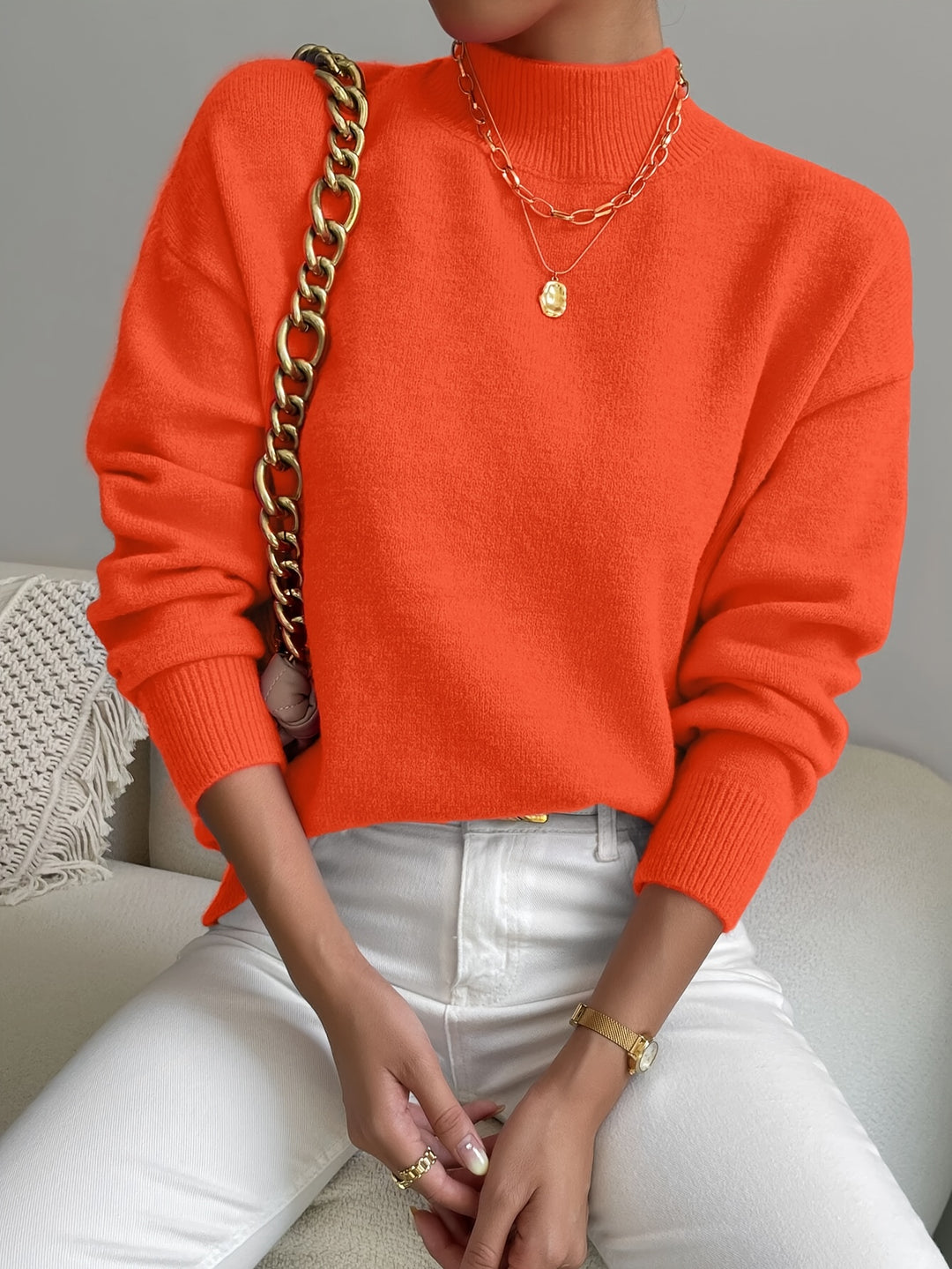 Simone | Relaxed Mock Neck Jumper