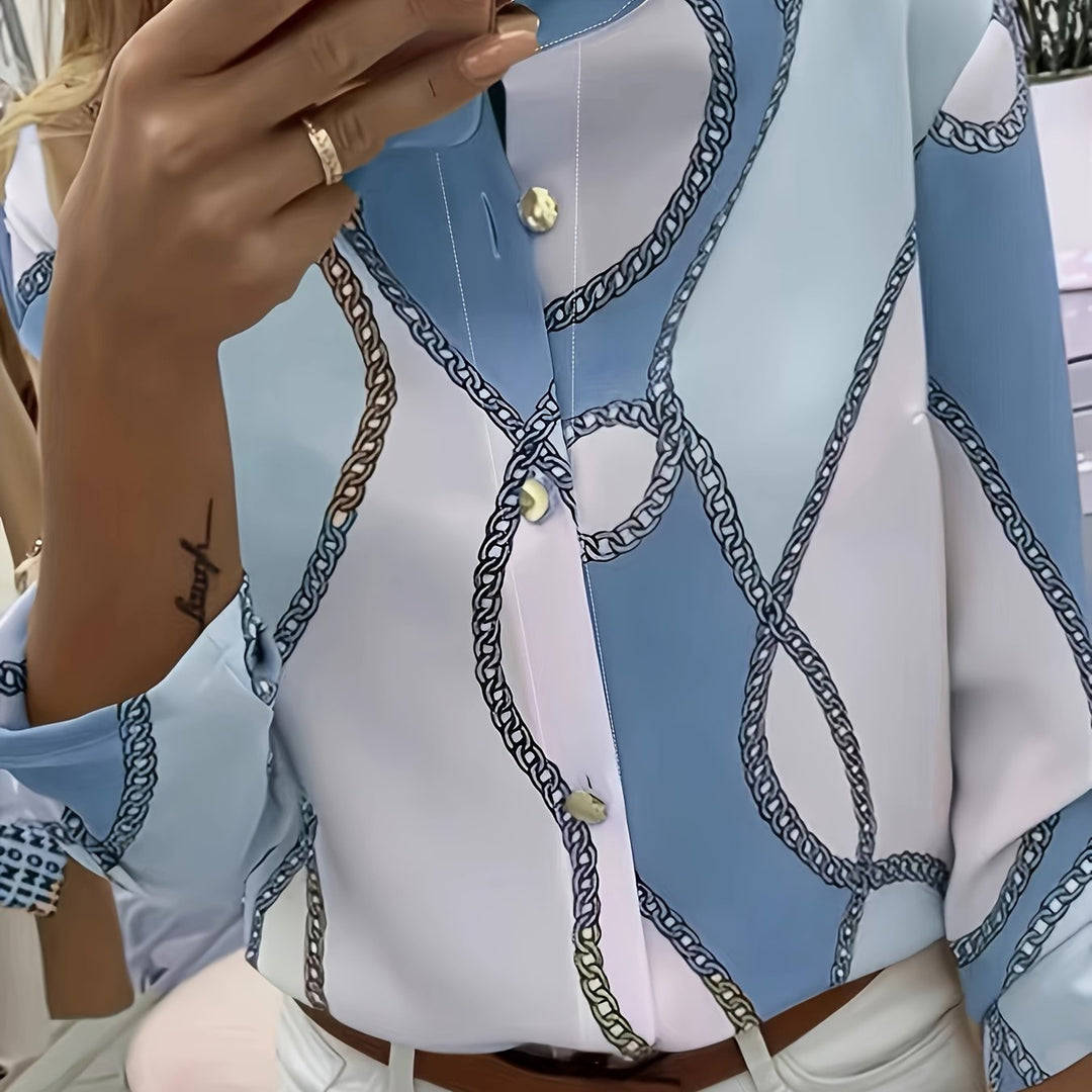 Vivien | Chain-Print Statement Blouse