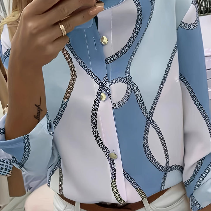 Vivien | Chain-Print Statement Blouse