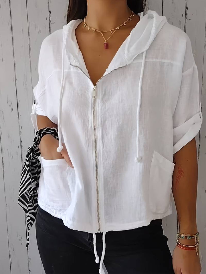 Alice | Classic Short Sleeve Hooded Shirt