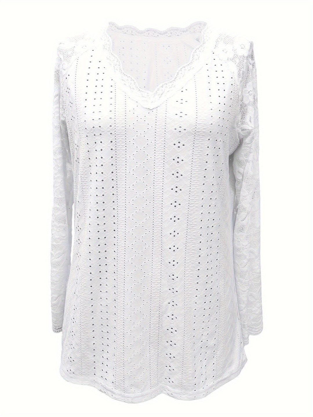 Rosetta | Lace-Sleeve Tie-Neck Top