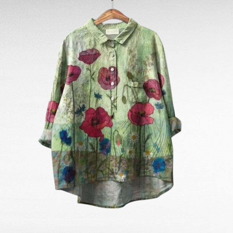 Carin | Vintage-Inspired Floral Blouse