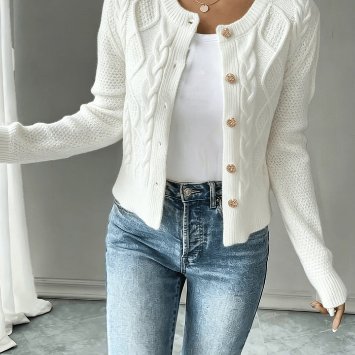 Cecilia | Cable-Knit Button-Front Cardigan
