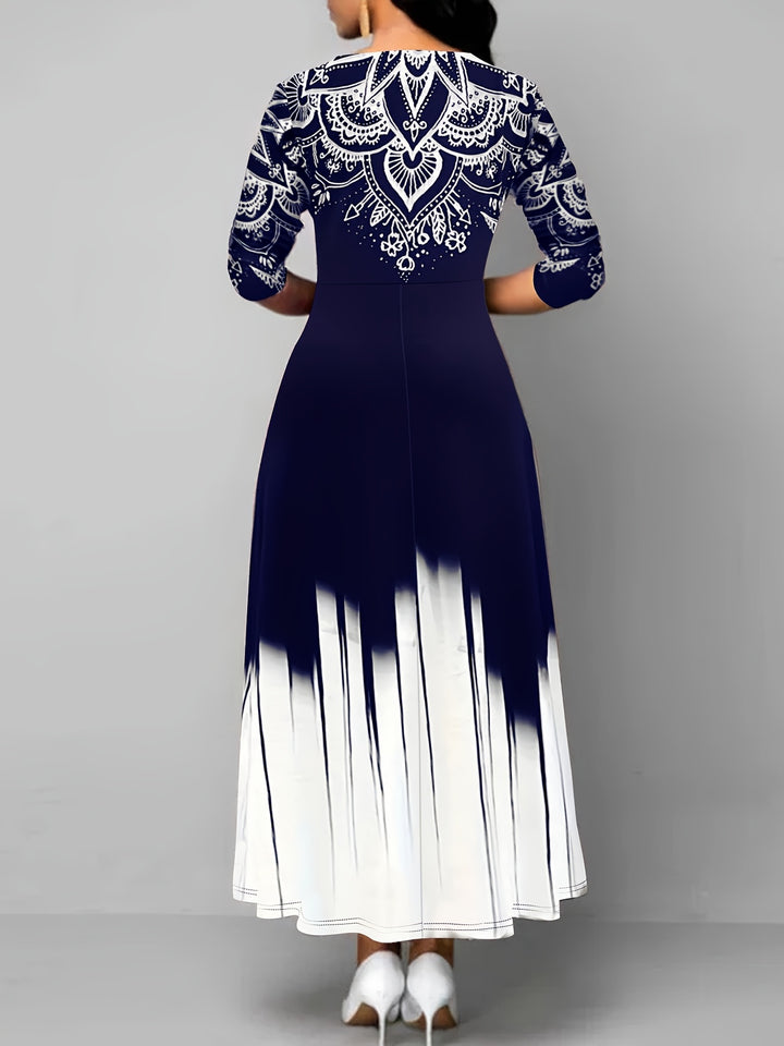 Rosalyn | Ornate Print A-Line Maxi Dress