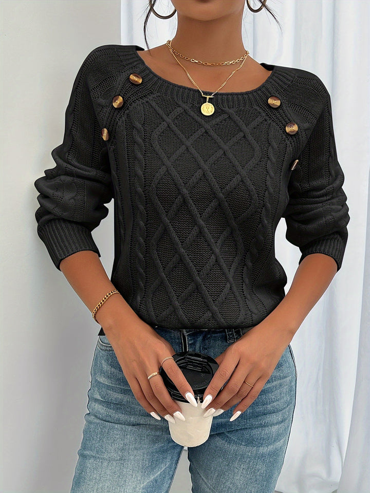 Winifred | Textured Button-Detail Sweater