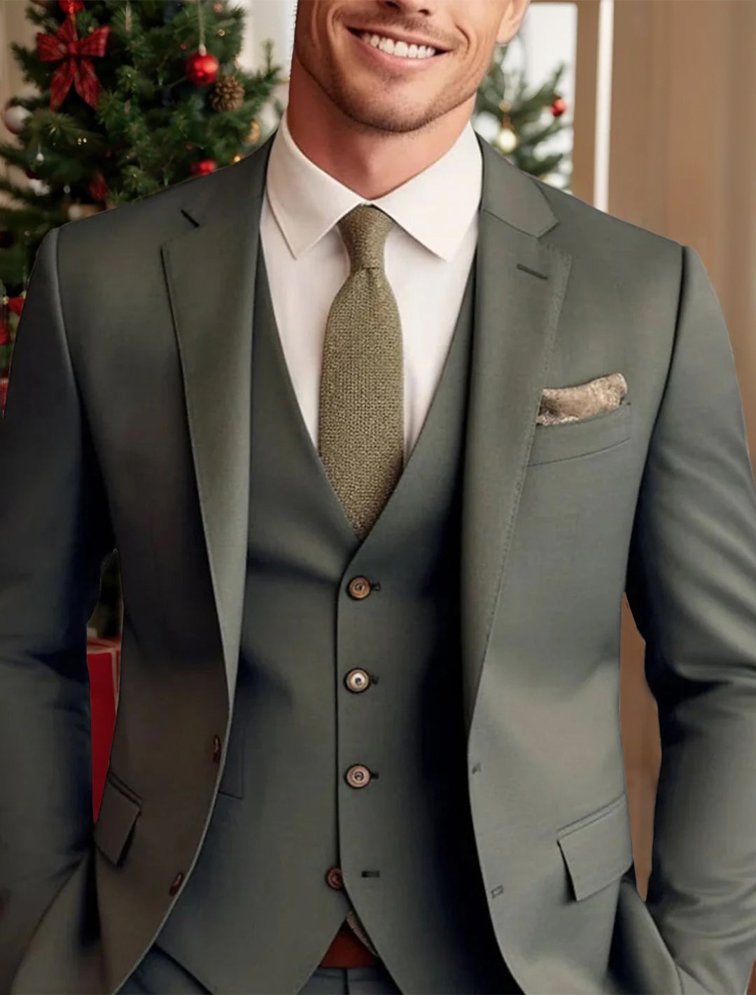 Morgan | Classic Tailored 3 Pieces Solid Suit