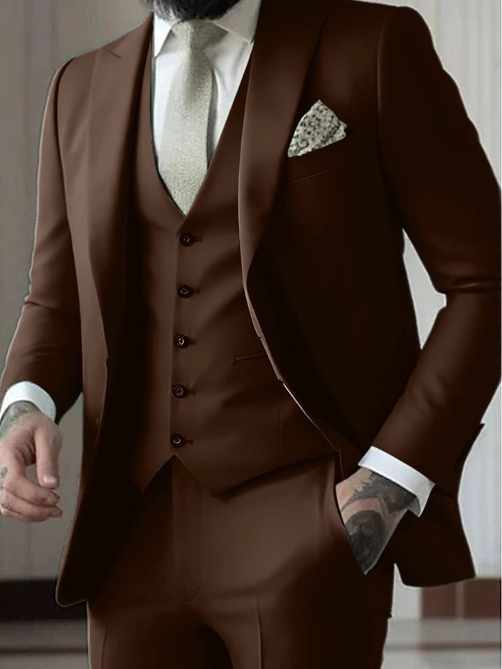 Declan | Classic Single Breasted One-button 3 Pieces Suit