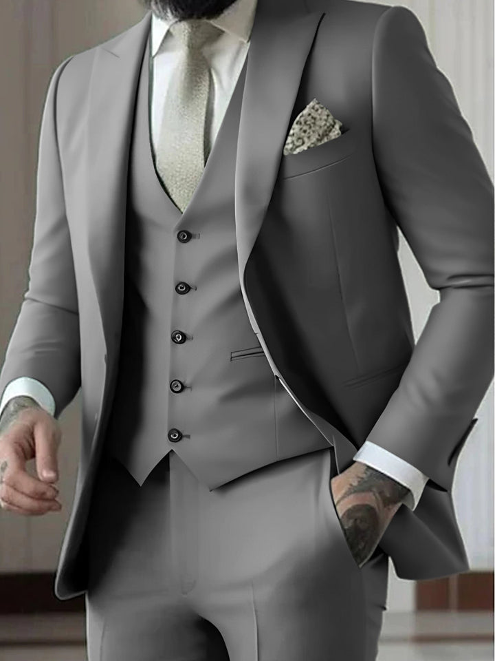 Declan | Classic Single Breasted One-button 3 Pieces Suit