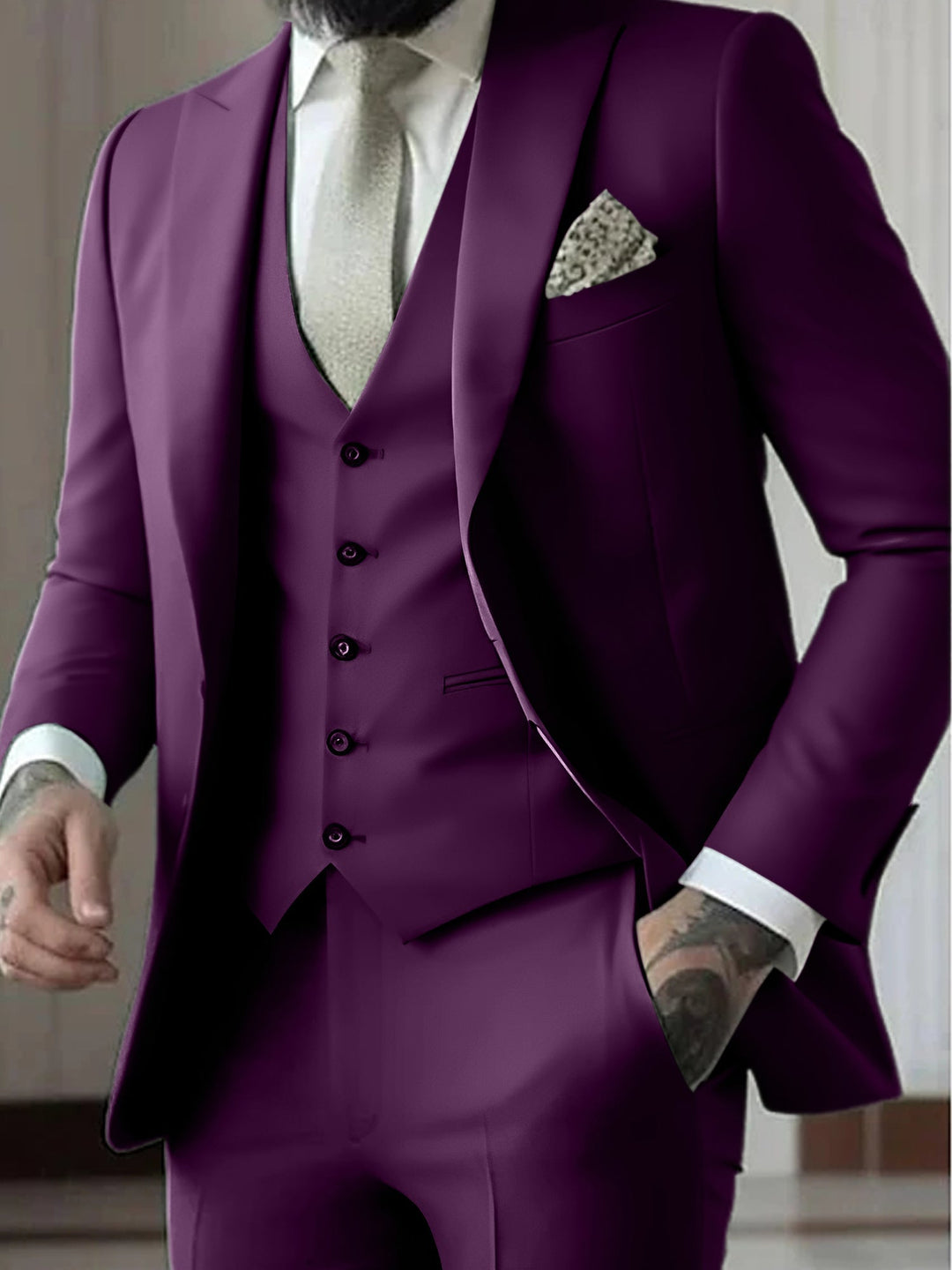 Declan | Classic Single Breasted One-button 3 Pieces Suit