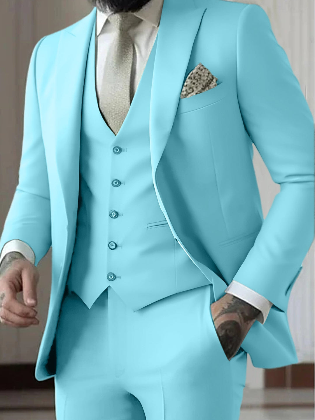 Declan | Classic Single Breasted One-button 3 Pieces Suit