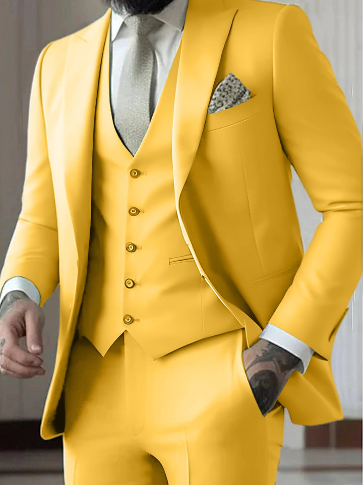 Declan | Classic Single Breasted One-button 3 Pieces Suit