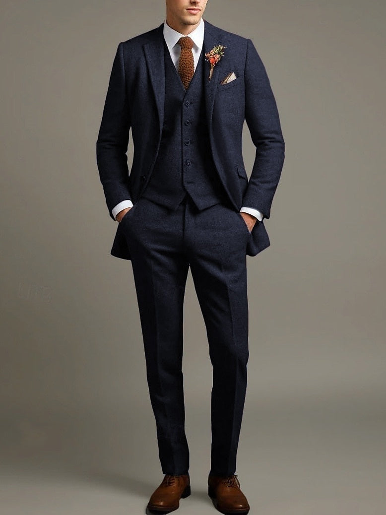 Stefan | Solid Coloured 3 Piece Retro Tailored Suit