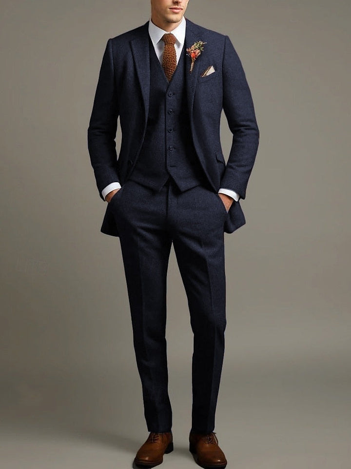Stefan | Solid Coloured 3 Piece Retro Tailored Suit