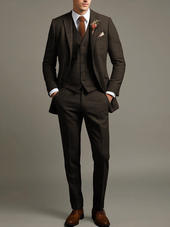 Stefan | Solid Coloured 3 Piece Retro Tailored Suit