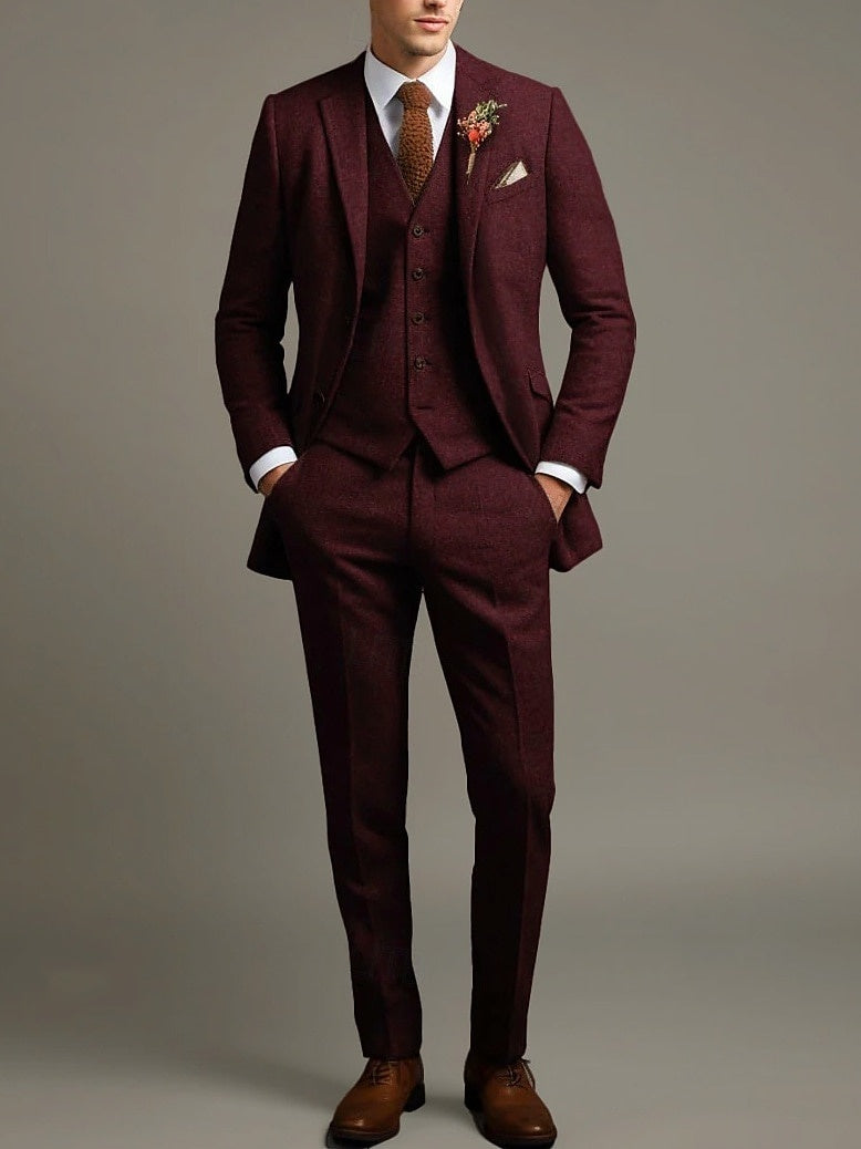 Stefan | Solid Coloured 3 Piece Retro Tailored Suit