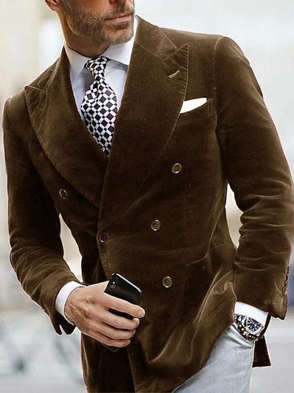 Zain | Velvet Preppy Lapel Slim Fit Six-Buttons Jacket